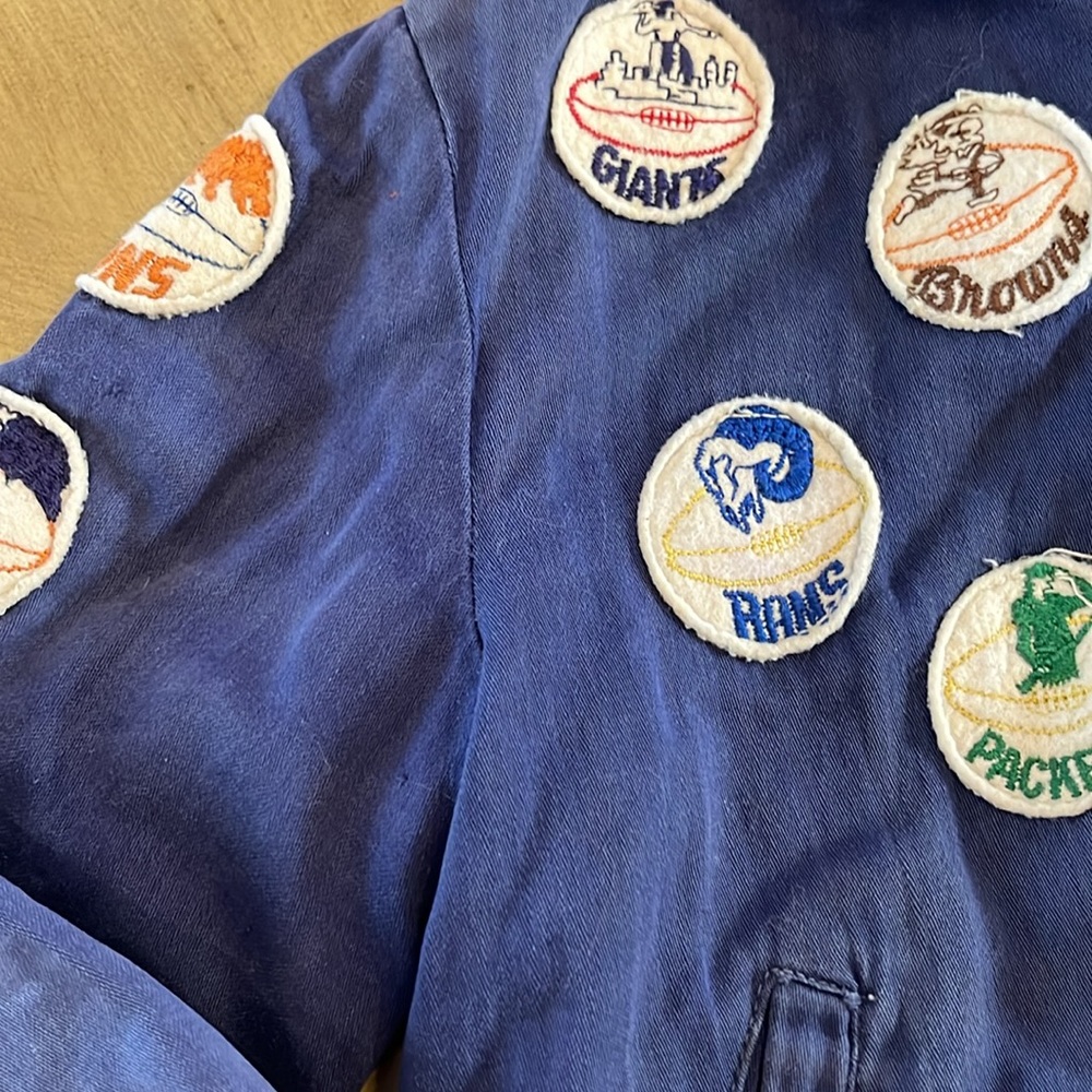 RARE VINTAGE 60’s toddler football team patch jacket, team collectible patches - Picture 4 of 7